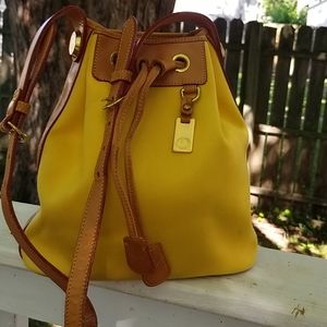 Dooney and bourke older bucket bag- yellow